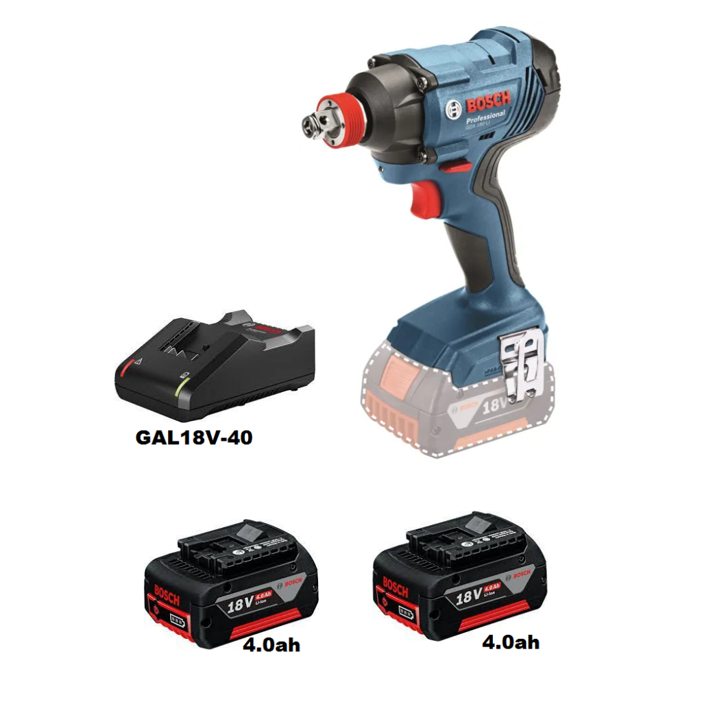 Bosch Cordless Impact Driver Wrench Gdx 180 Li Professional Shopee