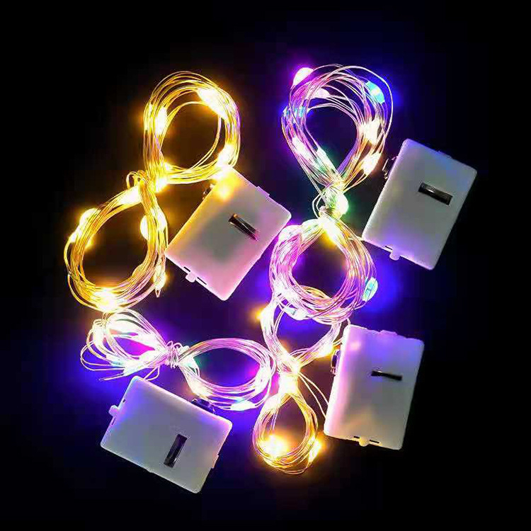 ✔READY STOCK✔1/2/3M 3MODES LED String Warm/Color Copper Wire Fairy Lights Battery Included 3种模式切换钢线灯串