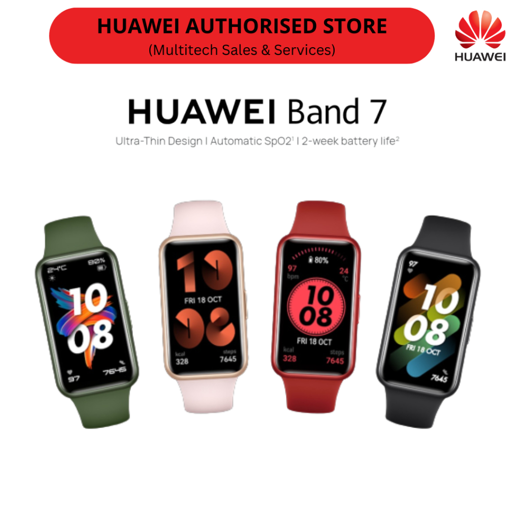 HUAWEI Band 7 Smartwatch – Ultradünn, 2 Wochen Akku, 96 Sportmodi, SpO2 & Schlafüberwachung (grün)