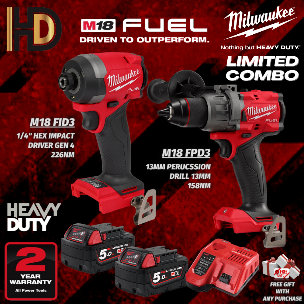 Milwaukee M18 2 IN 1 Limited Drill Driver Combo Set Package / M18 FPD3