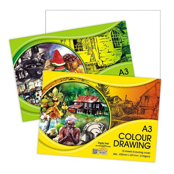 STEP BY STEP DRAWING BLOCK A3 135GM 420MM X 297MM 18 SHEETS INCLUDING