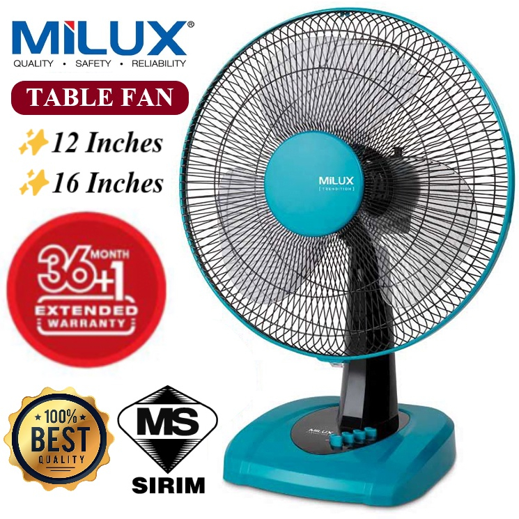 ✨SIRIM APPROVED + READY STOCK✨ MILUX Table Fan 12" 16" Kipas Meja Desk Fan 桌上风扇 台扇 小风扇 3-Speed Control High Air Delivery