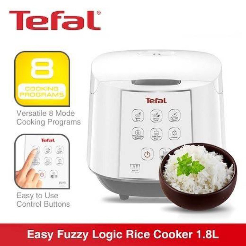 Tefal Easy Rice Fuzzy Logic Rice Cooker 1.8L RK7321 (10 Cups) | Shopee