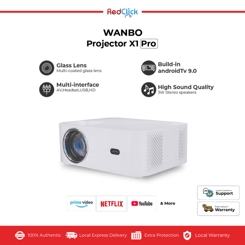 Wanbo Portable Projector X1 Pro/X1/WB-TX1 1080P FHD Low Noise LED ...