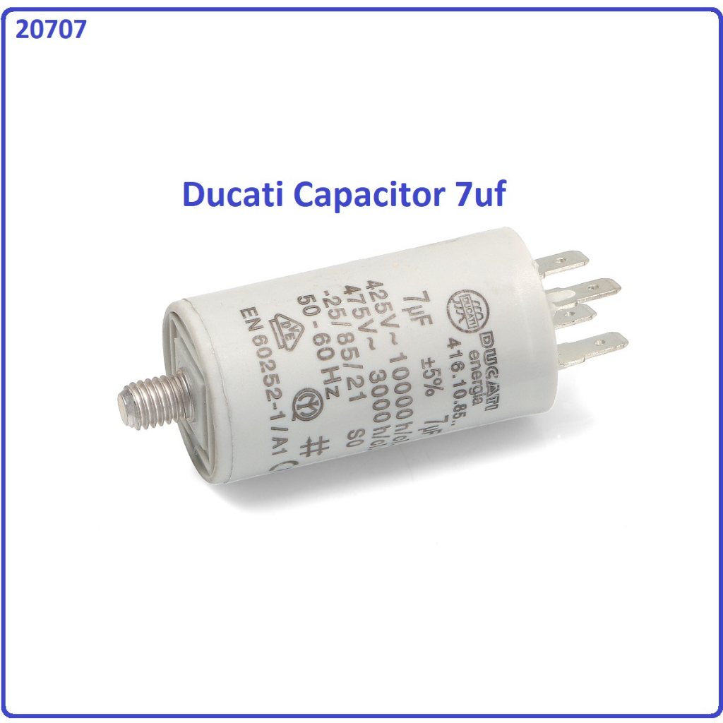 Condensatore Originale 7µF Per Asciugatrice Candy Hoover | Ricambio Motore Ducati 41039164 - Foto 4