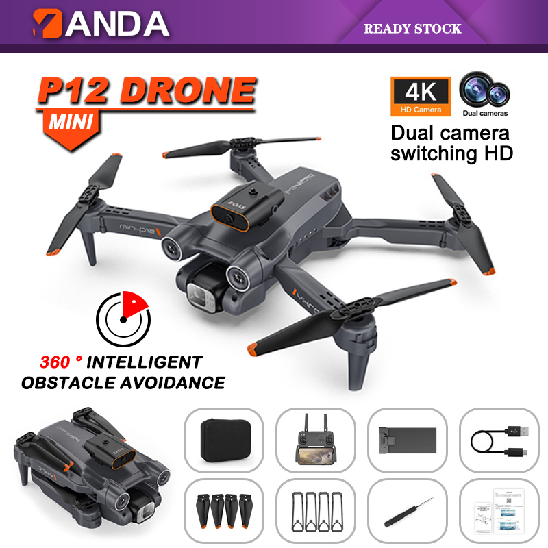 🔥New Arrival🔥 P12 Drone Hd Aerial Photography DualLens FourSided