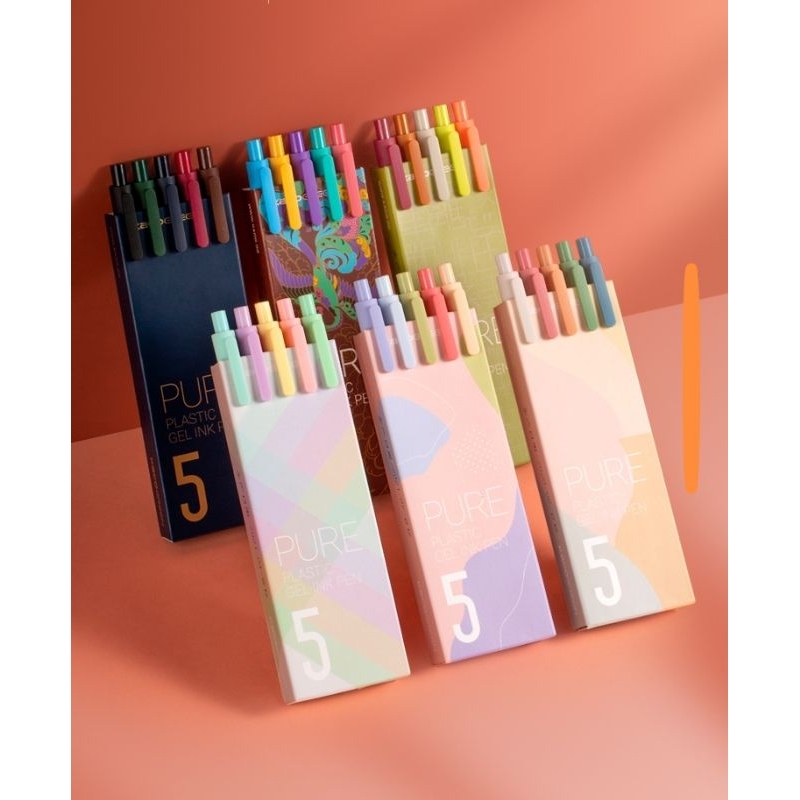 HIGH QUALITY KACOGREEN 5 PCS 0.5MM MULTICOLOUR PURE PLASTIC GEL INK PEN