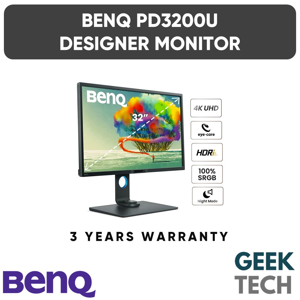 BenQ PD3200U 32" 4K UHD Designer Monitor Professional Calibrated