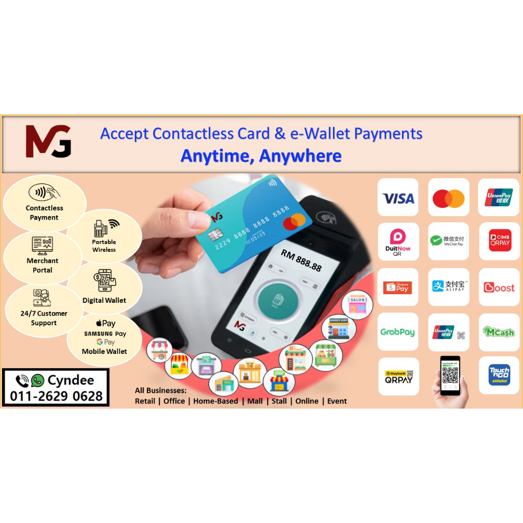 Secured Portable All-in-one: Credit / Debit Card & e-Wallets Mobile Payment Terminal (Wireless / Contactless / Cashless)