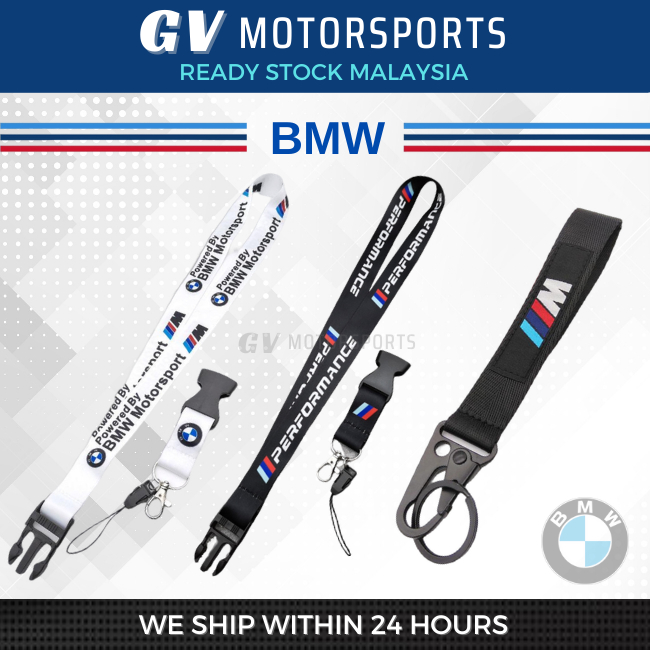 READY STOCK BMW Performance Lanyard Key Embroidery Keychain Car Neck