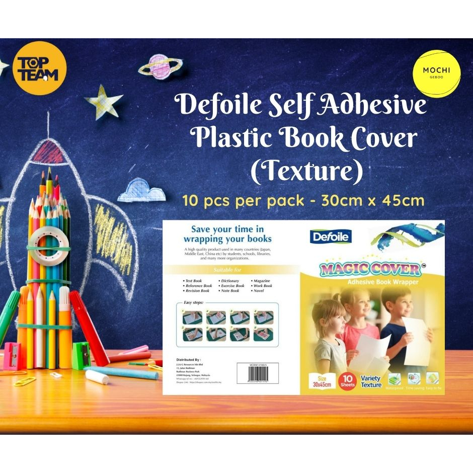 Defoile Self Adhesive Book Cover/10 pcs Clear / Texture A4/Text