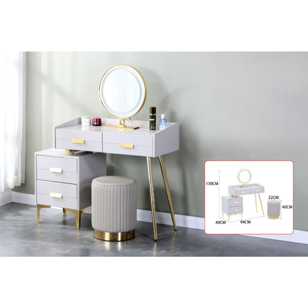 Dressing Table Mirror Led Light Meja Solek Makeup Table Dressing Table