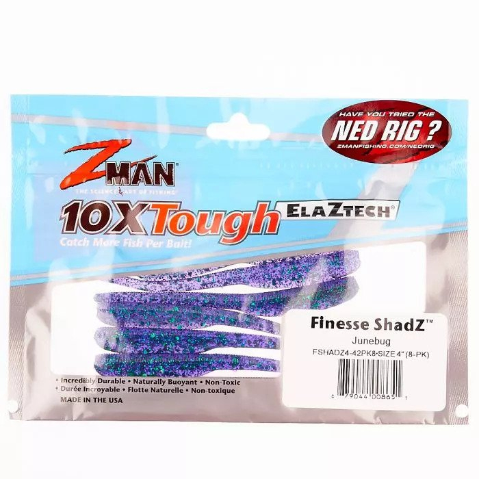 Zman Pop ShadZ 4 Pouces – 3 Leurres Souples Pearl, Pêche Eau Douce