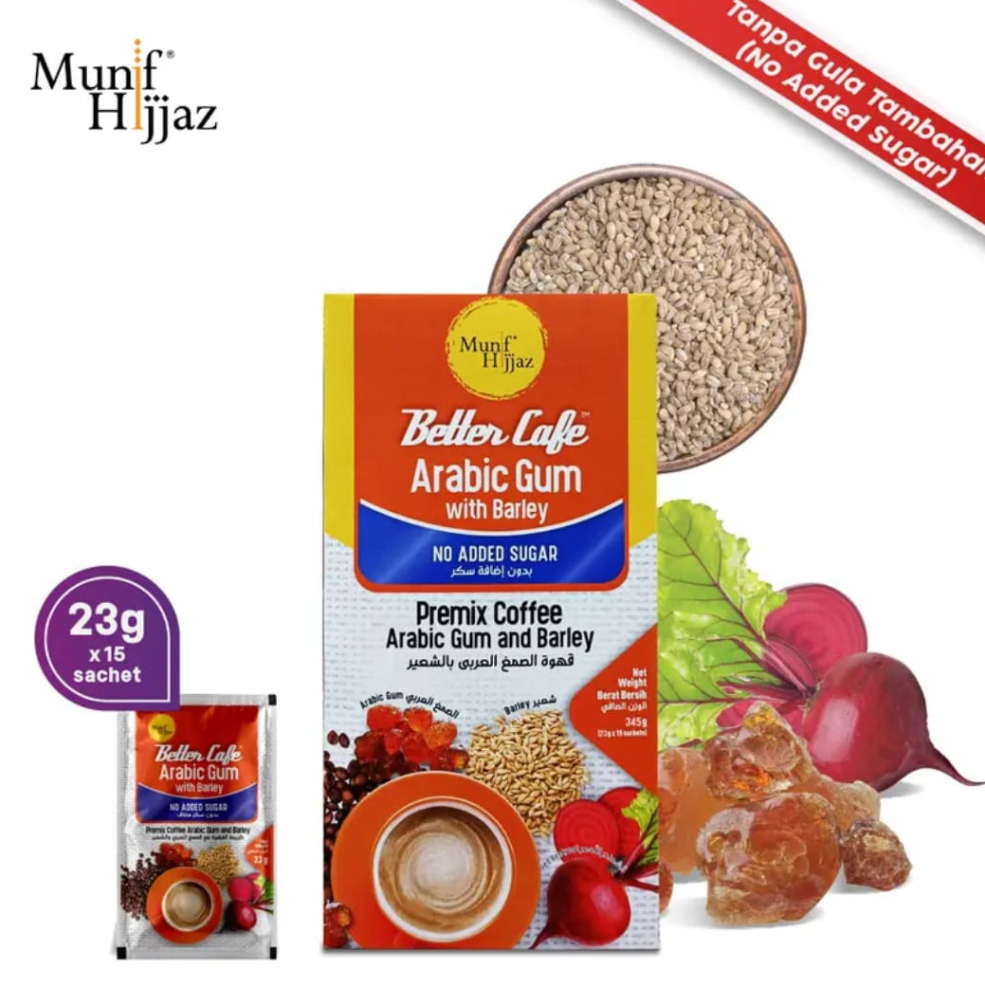 Munif Hijjaz Better Cafe Arabic Gum Barley No Added Sugar Kopi Arabic
