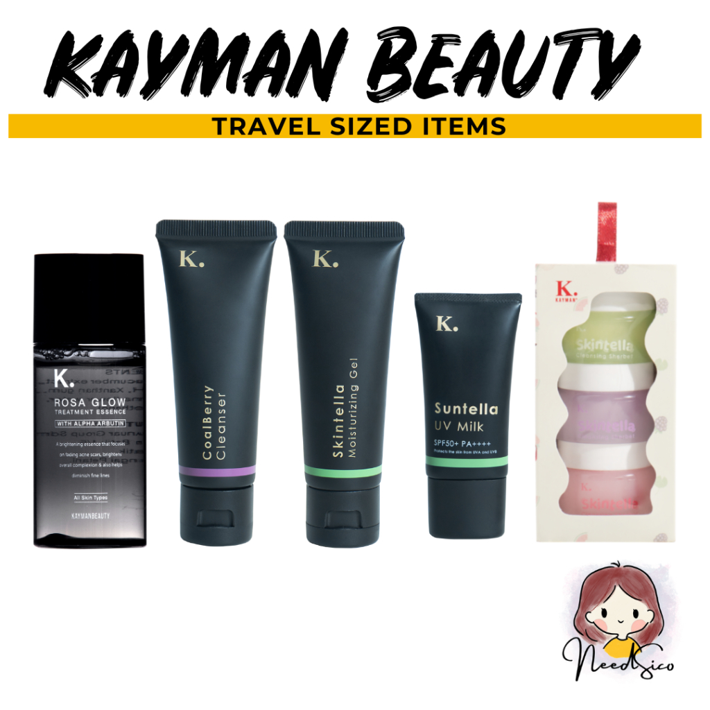 KAYMAN PETITE TRAVEL KITS CLEANSER MOISTURIZER ESSENCE SUNTELLA SHERBET♥️✨