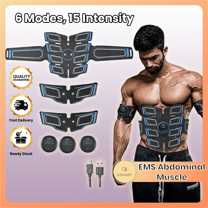 EMS Abdominal Muscle Stimulator Trainer USB Connect Abs Fitness Equipment Training Gear Muscles