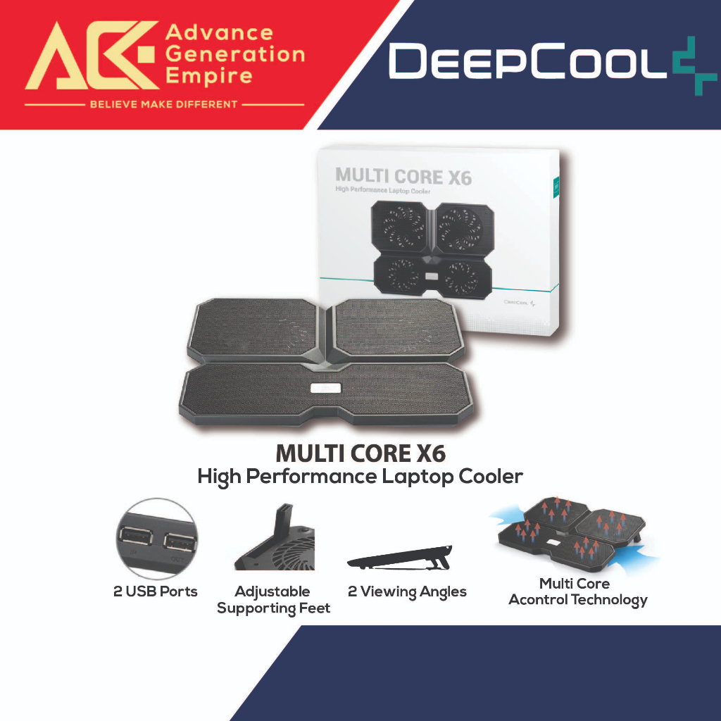 Deepcool Multi Core X6 Laptop Cooler 4 BuiltIn Fans 2 USB ports
