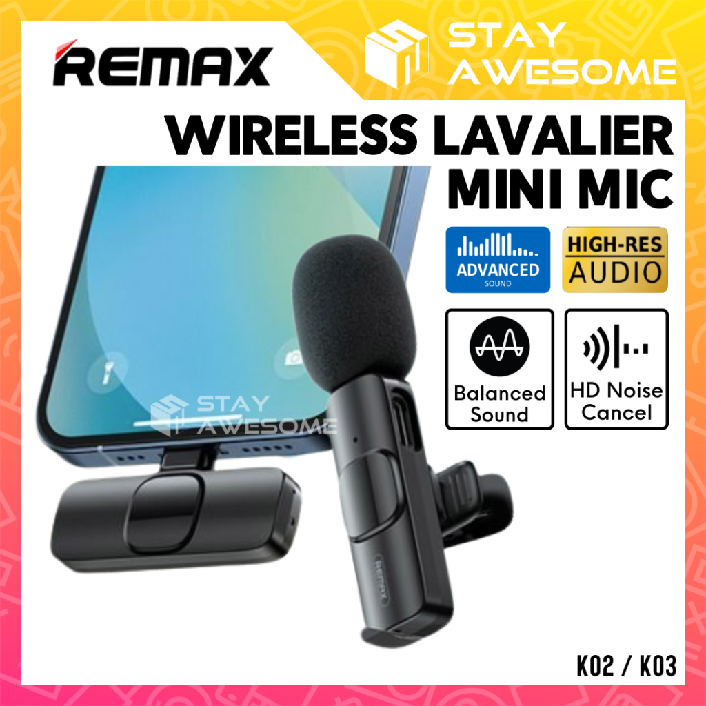 REMAX Wireless Microphone Type C For Phone Bluetooth USB C Mini Lavalier Clip Mic ASMR Live K02
