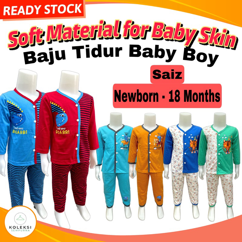 KOLEKSI SEMPURNA Baju Baby Boy Clothing Sleepsuit Baby Baju Tidur Baby Boy Sleepwear Baby Pyjamas