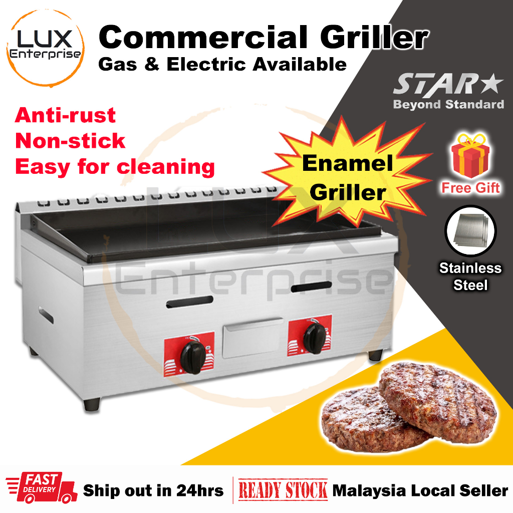 🔥𝐑𝐄𝐀𝐃𝐘 𝐒𝐓𝐎𝐂𝐊🔥𝐒𝐇𝐈𝐏 𝐈𝐍 𝟐𝟒𝐇𝐫𝐬🔥 Stainless Steel Non-Stick Griddle Commercial Gas & Electric Griddle BBQ Griddle Burger Stove