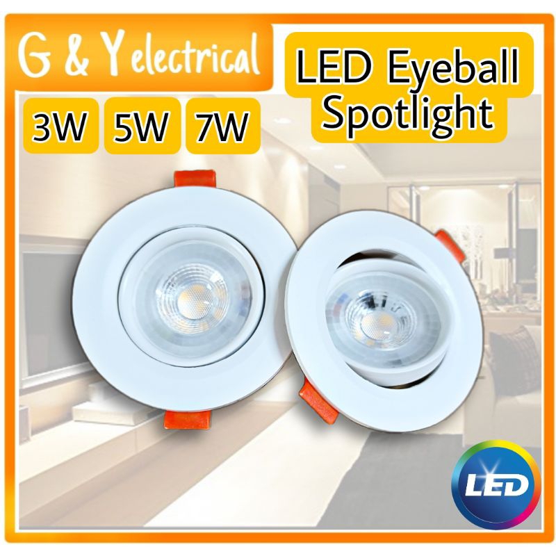 3W / 5W / 7W LED Eye ball LED Recessed Eyeball Spotlight Round LED