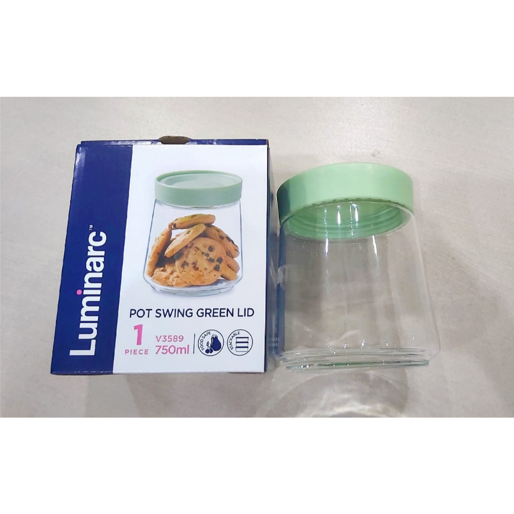 Luminarc Swing Green Lid Pot Glass Jar 750ml Shopee Malaysia