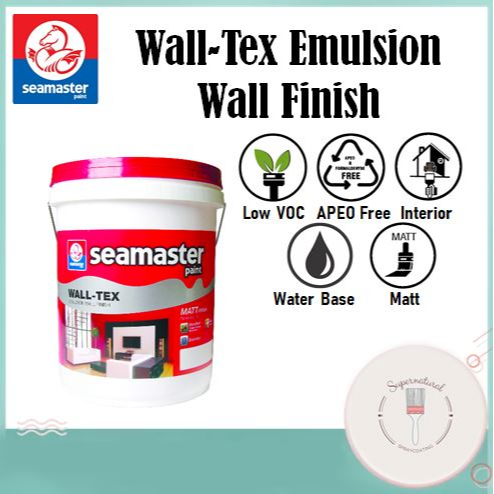 Seamaster Paint Wall-Tex Emulsion Wall Finish Paint 1L Interior Paint ...