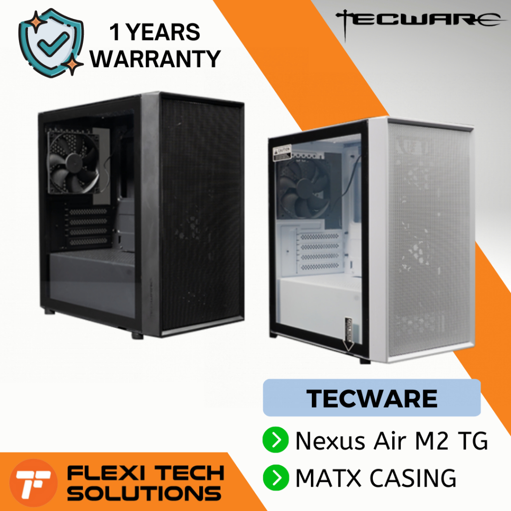 Flexi Tech TECWARE Nexus Air M2 TG High Airflow MATX Casing PC Desktop ...