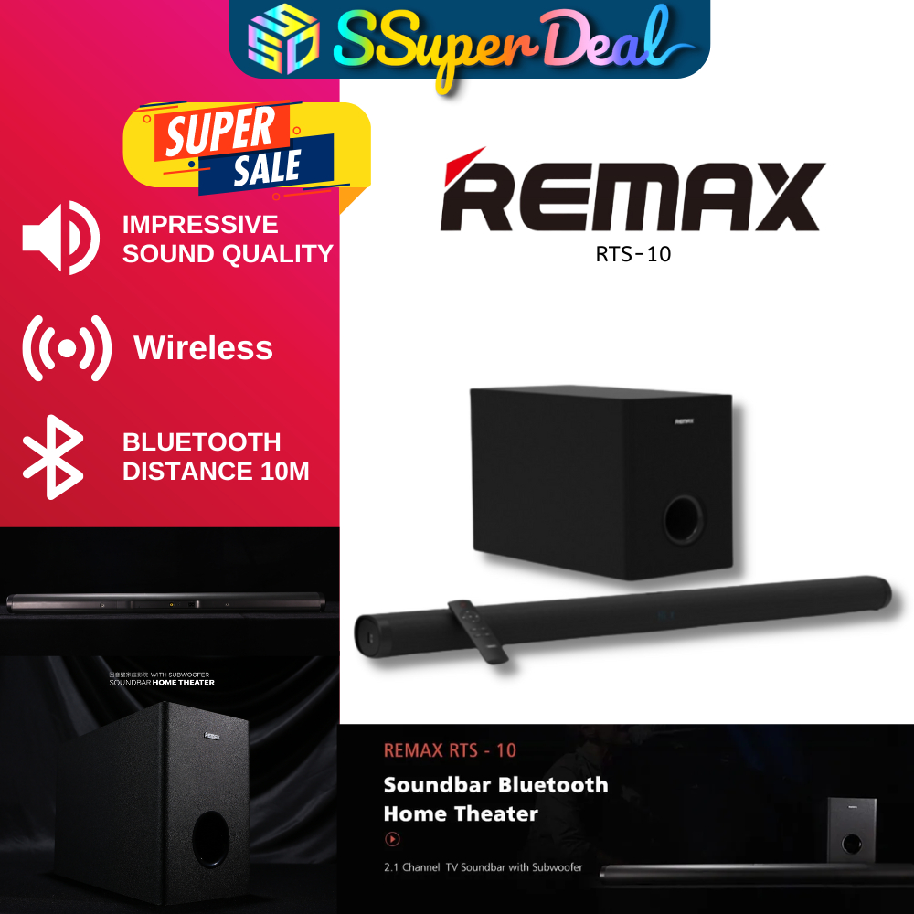Remax RTS10 Home Theatre Bluetooth Wireless Soundbar (Echo Walls