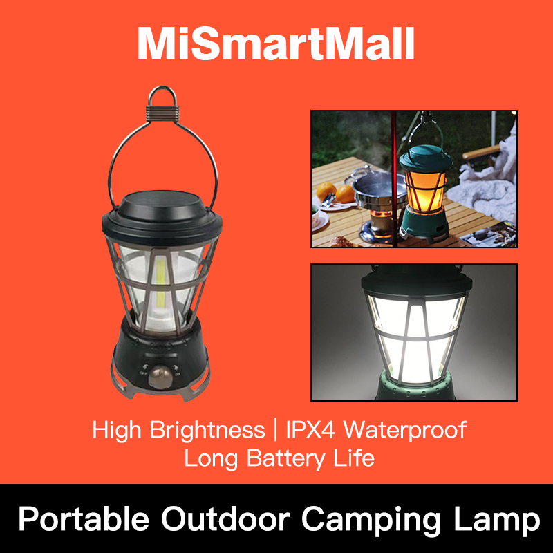 Outdoor Camping Tent Lights Retro Camping Lights Solar rechargeable camping Lights Flame