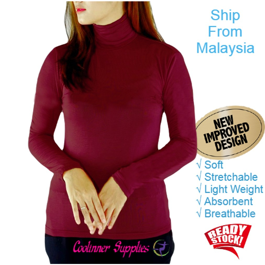 Inner Baju Turtleneck Cotton Lengan PanjangTurtleneck WomenHigh Neck