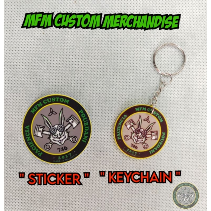 MFM CUSTOM MERCHANDISE ( Stickers & Key chain)