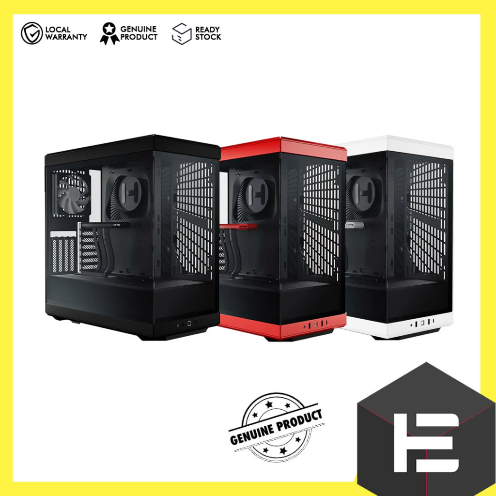 HYTE Y40 DUAL CHAMBER TG ATX CHASSIS - BLACK / WHITE / RED | Shopee ...