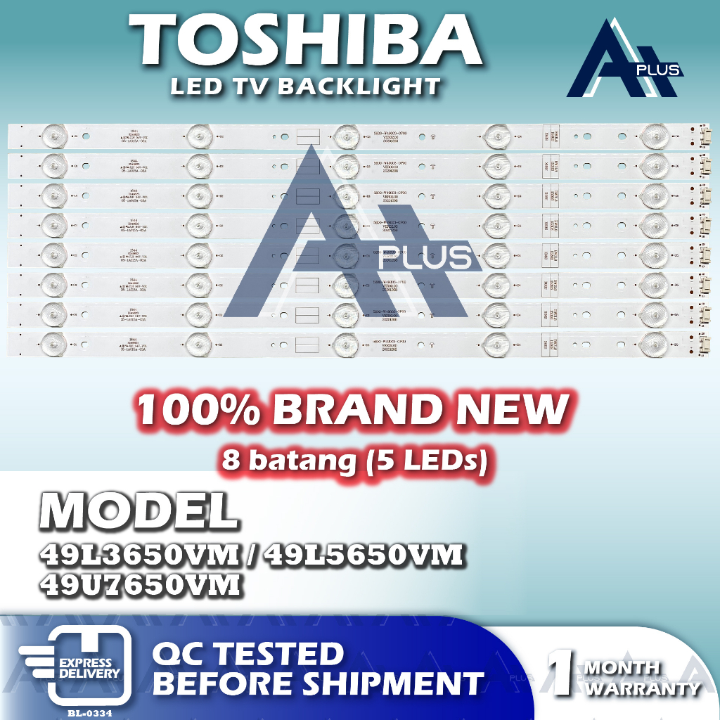 49L3650VM / 49L5650VM / 49U7650VM TOSHIBA 49" LED TV Backlight 49 INCH Lampu TV 49L3650 49L5650 49U7650