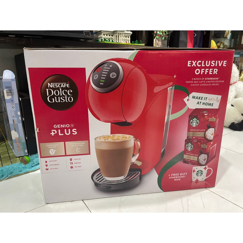 NESCAFE Dolce Gusto BLACK Genio S Plus Coffee Machine + [Pack of 2