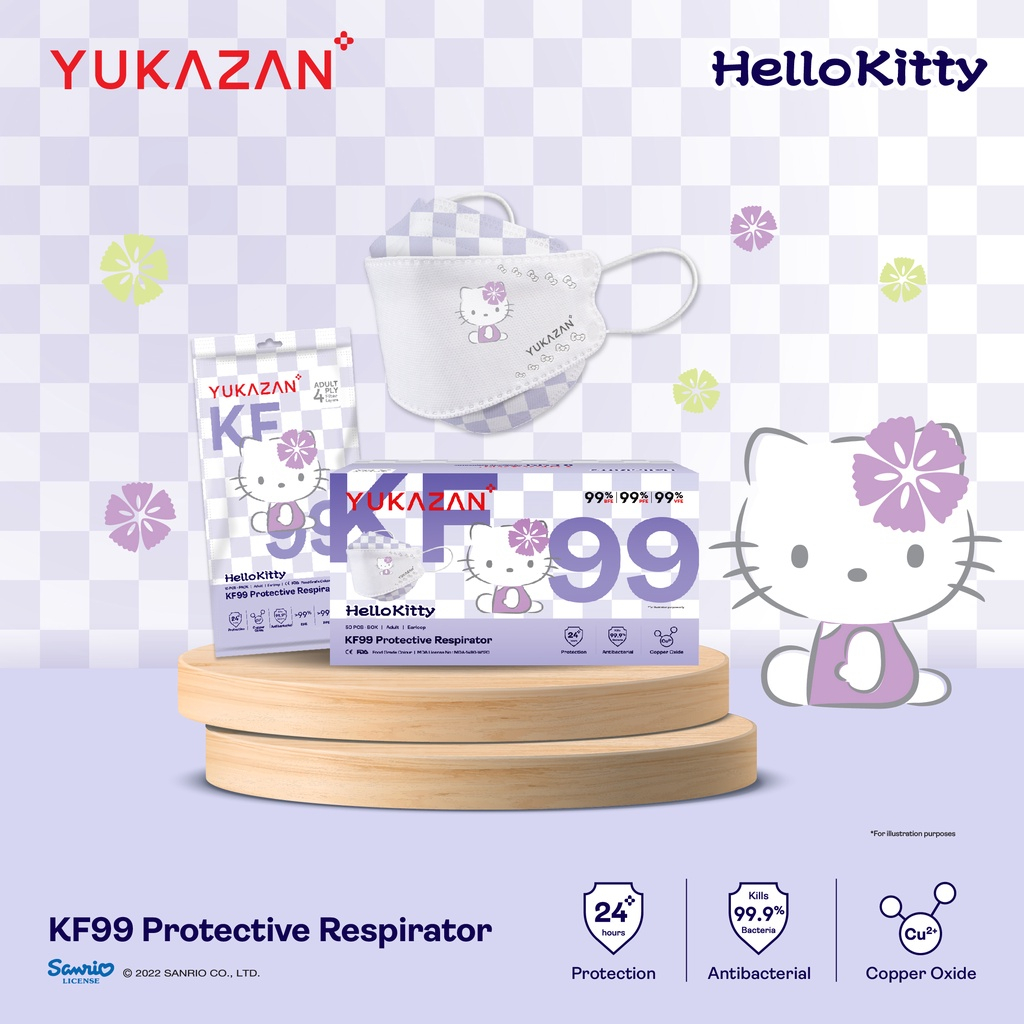 YUKA ZAN ADULT KF99 HELLO KITTY BERRIES PROTECTIVE MEDICAL FACE MASK