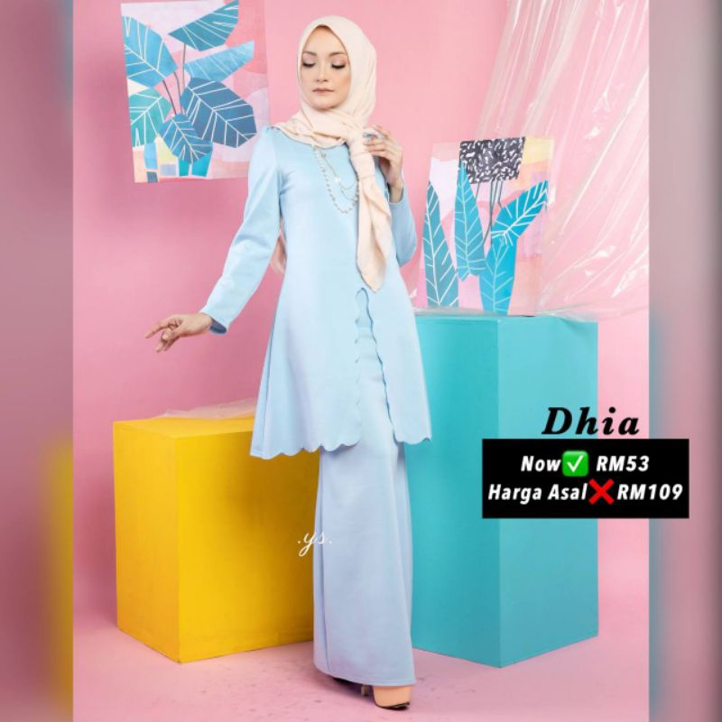 Dhia Puff Kurung Kebaya Like Muslimah Rm53 Sale Shopee Malaysia