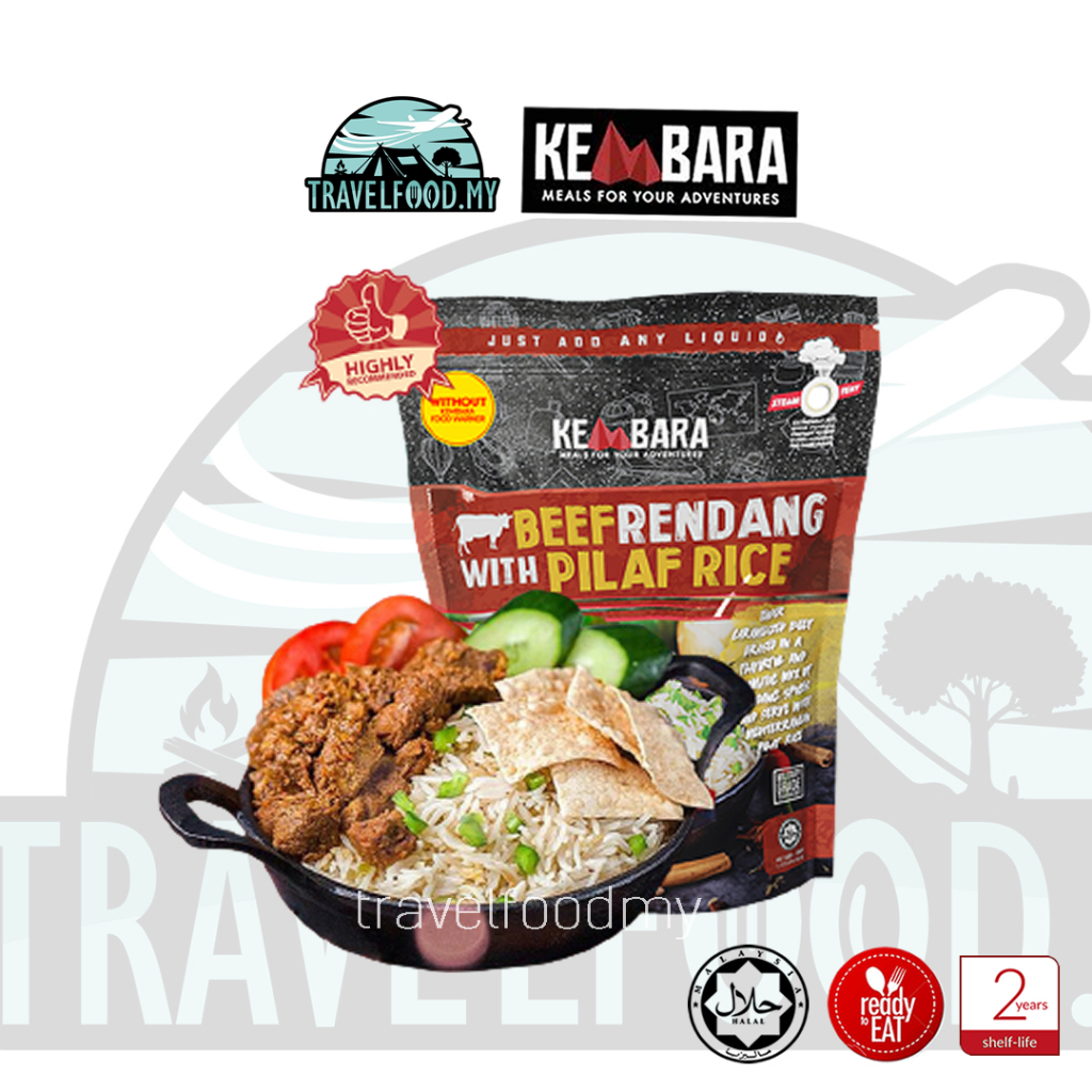 Kembara Meals Rendang Beef Pilaf Rice Kembara Meal Makanan Backpack Travel food (370g approx)