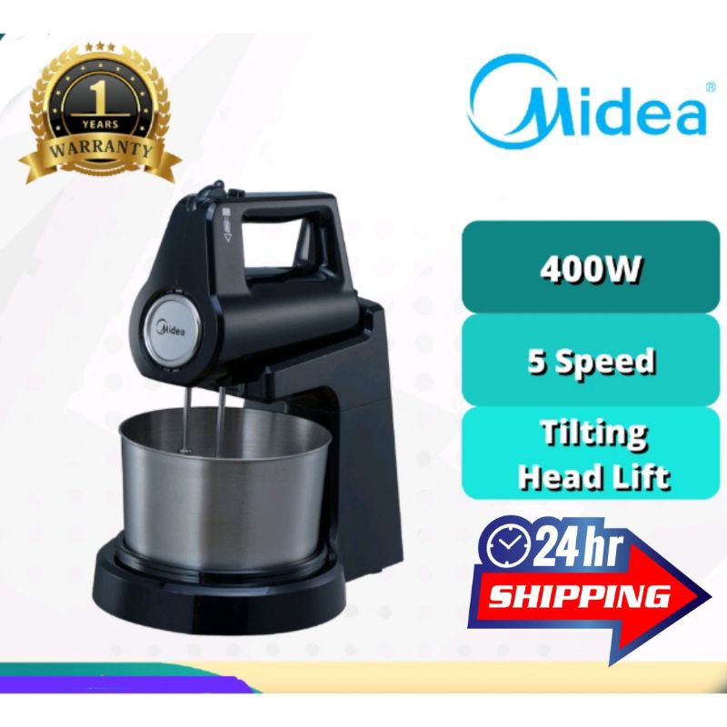 Midea Stand Mixer 5 Speed Turbo Function 2 In 1 Stand / Hand Mixer 400W 2.5 Litre