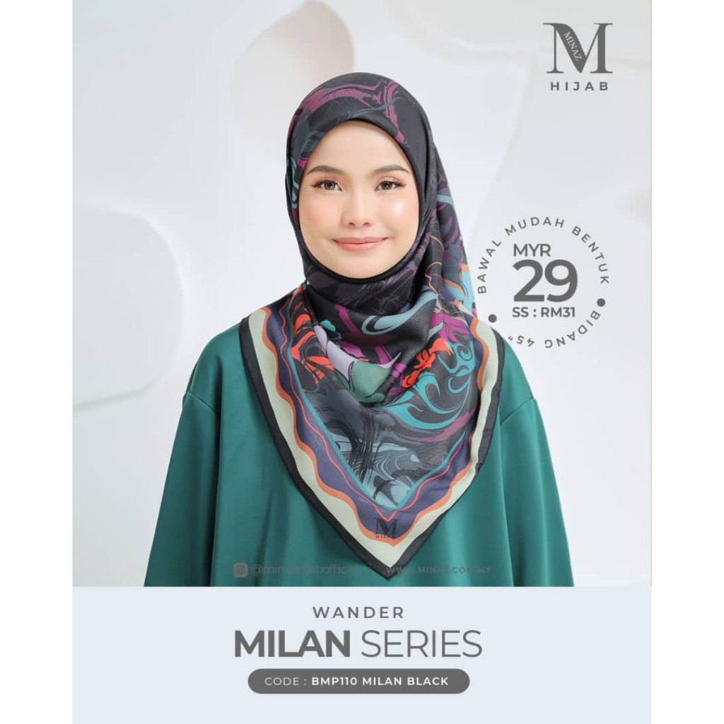 MINAZ HIJAB WANDER - Milan Series : Milan Black (BMP110) | Shopee Malaysia