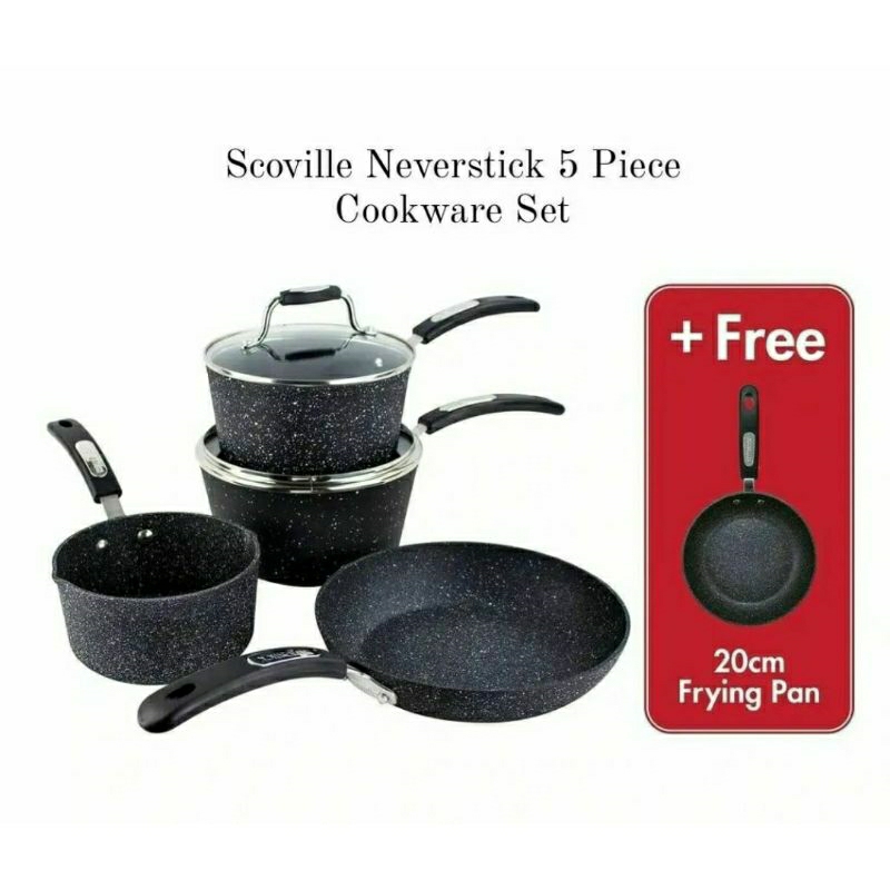 [AUTHENTIC] Scoville Neverstick 5pcs Cookware Set Shopee Malaysia