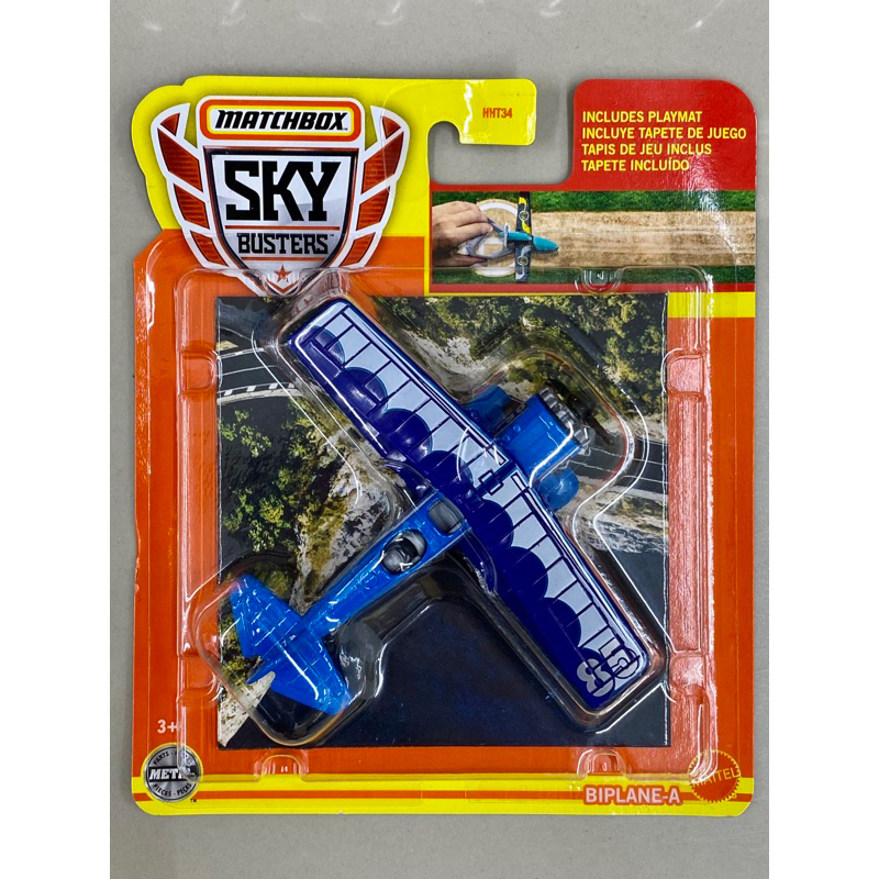 Matchbox BIPLANE-A Blue Sky Busters Fixed Wing Aircraft 1/72 Diecast ...