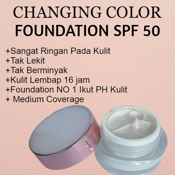 COLOR CHANGING DAY CREAM FOUNDATION SPF 50 [Medium coverage daily makeup brightening moisturiser sun protect ]