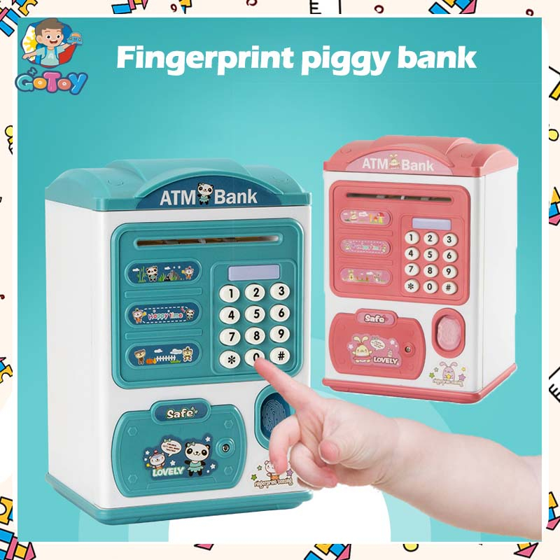 【⭐Local Shop⭐】Kids Fingerprint Piggy House ATM Password Intelligent Bank Toy Money Save Box Souvenirs Banks Toys Gifts