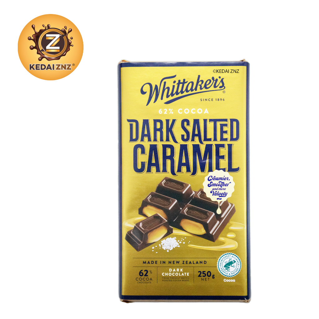 Chocolate Whittakers 62 COCOA DARK SALTED CARAMEL Chocolate Bar 250g