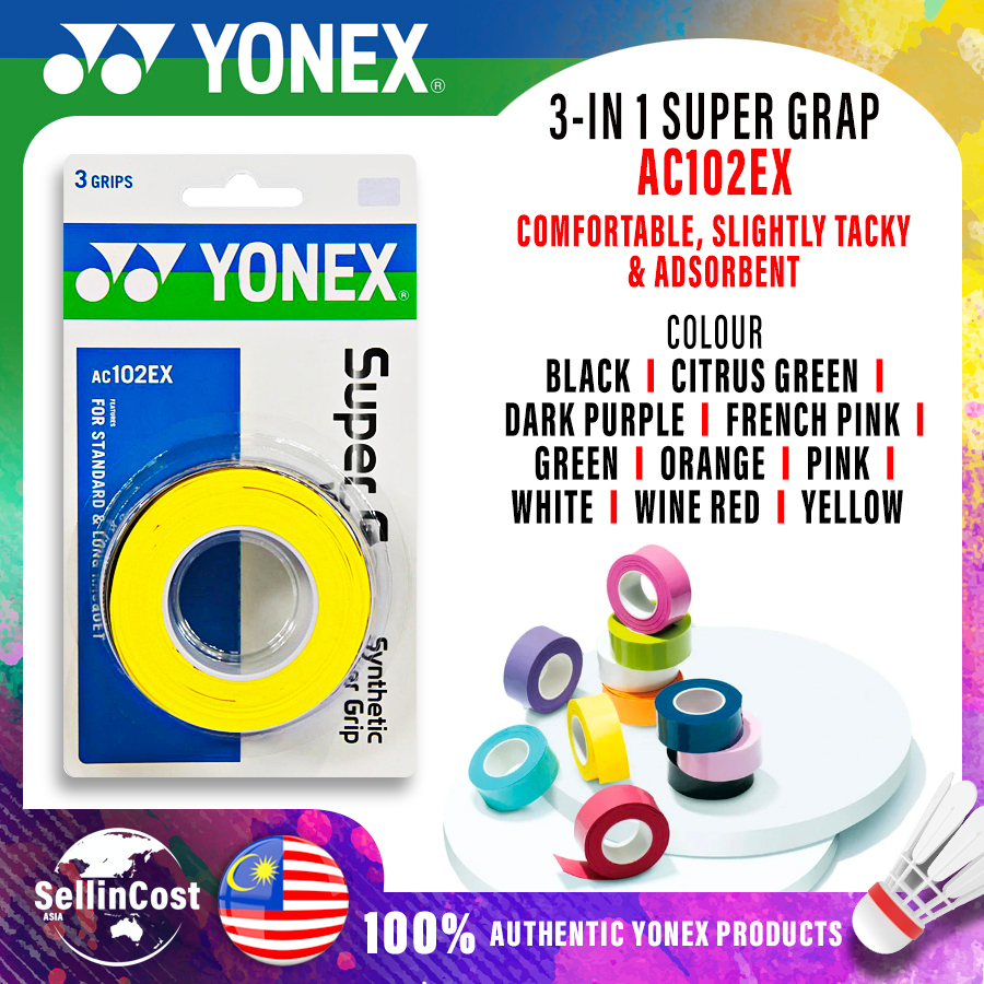 Original BPS Yonex 3in1 Badminton Racket Grip Tape Soft Overgrip Super