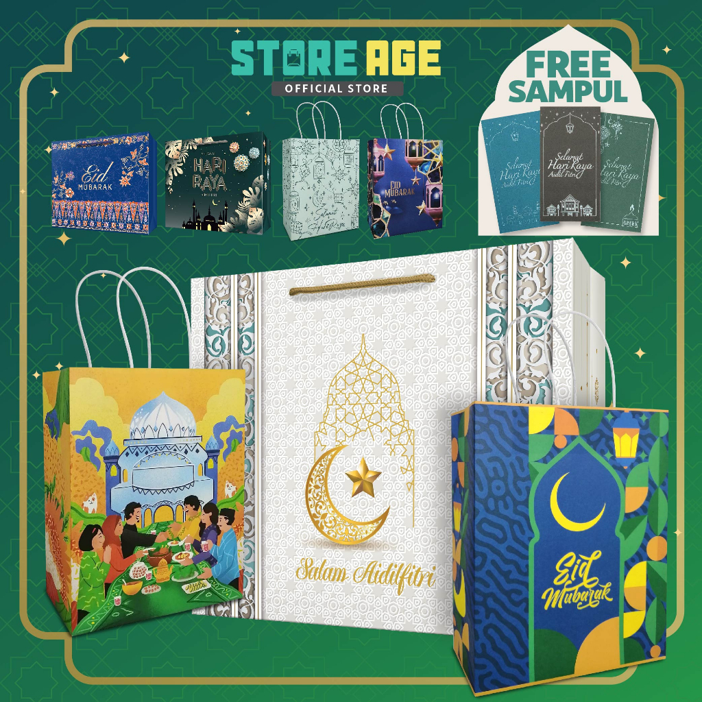 Store Age [10/20pcs] Raya Festive Paper Bag/Gift Bag/Goodies Bag/Hari ...