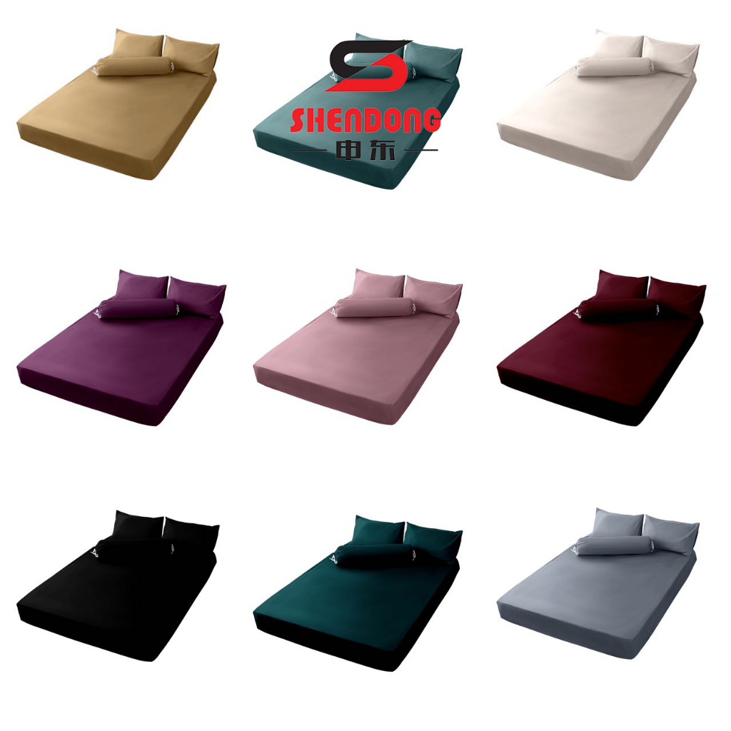 Fitted bedsheet set Queen/King 4in1/Single 2in1 surrounding rubber design / Getah keliling design