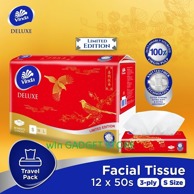 VINDA DELUXE CNY LIMITED EDITION TRAVEL PACK 3 PLY TISSUE 12 x 50s ...