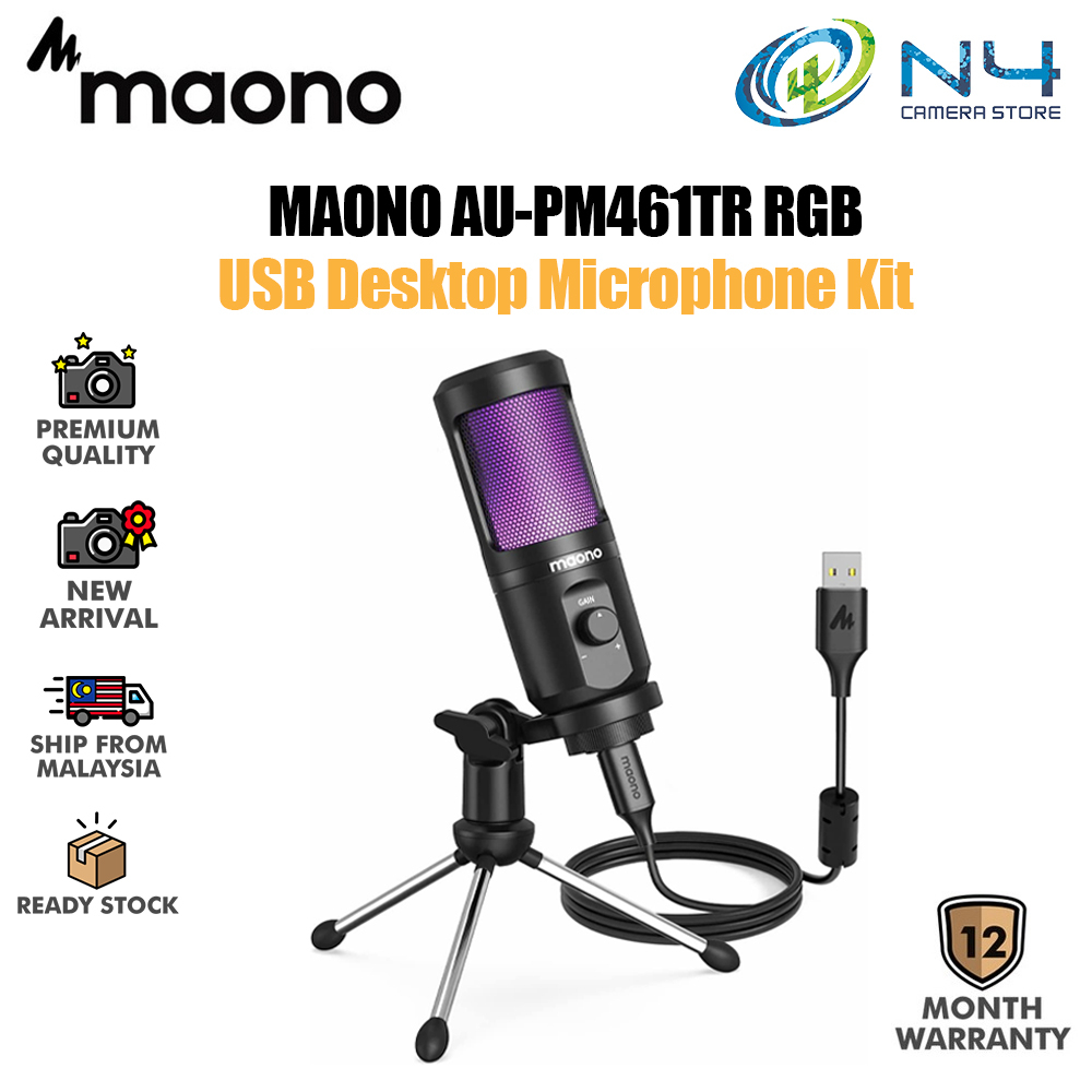 MAONO AU-PM461 AU-PM461TR RGB USB Gaming Microphone Condenser ...